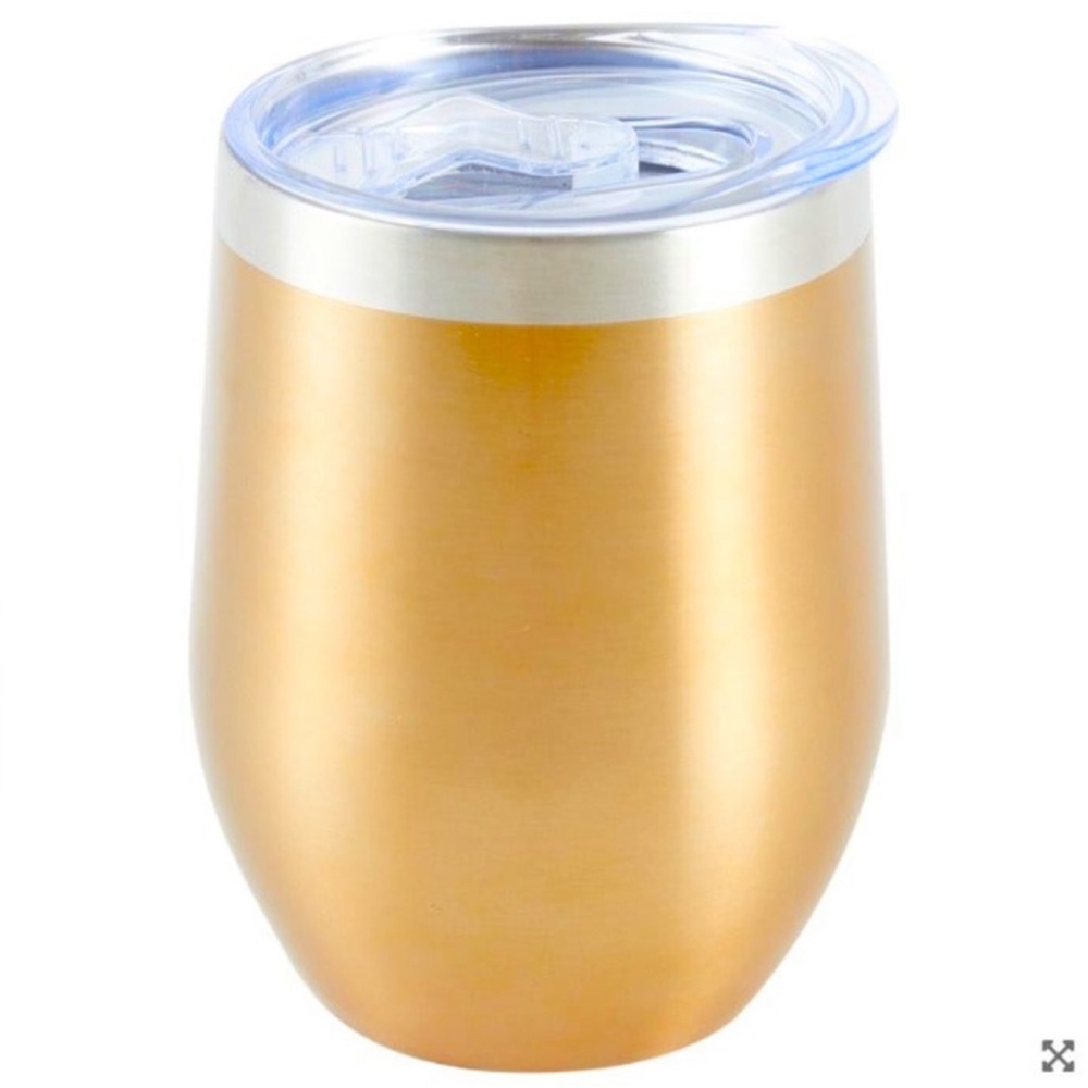 Chic & Tonic 12 oz Stainless Steel Wine / Coffee Tumbler Brushed Gold [& Silver]
